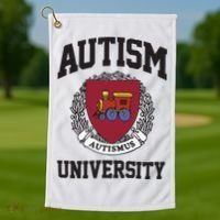 Autism University Autismus Golf Towel thumb 1