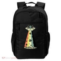 Alien UFO Abduction Weed Cannabis Marijuana Leaf Funny Backpack thumb 0