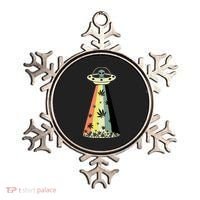 Alien UFO Abduction Weed Cannabis Marijuana Leaf Funny Ornament thumb 0