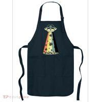 Alien UFO Abduction Weed Cannabis Marijuana Leaf Funny Apron thumb 0