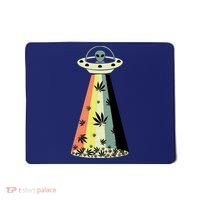 Alien UFO Abduction Weed Cannabis Marijuana Leaf Funny Mousepad thumb 0