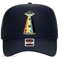Alien UFO Abduction Weed Cannabis Marijuana Leaf Funny Hat thumb 0