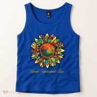 Accept Understand And Love Autism Awareness Sunflower Tank Top thumb 2