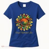 Accept Understand And Love Autism Awareness Sunflower Women's T-Shirt thumb 0