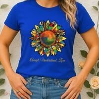 Accept Understand And Love Autism Awareness Sunflower Women's T-Shirt thumb 2