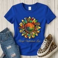 Accept Understand And Love Autism Awareness Sunflower Women's T-Shirt thumb 3