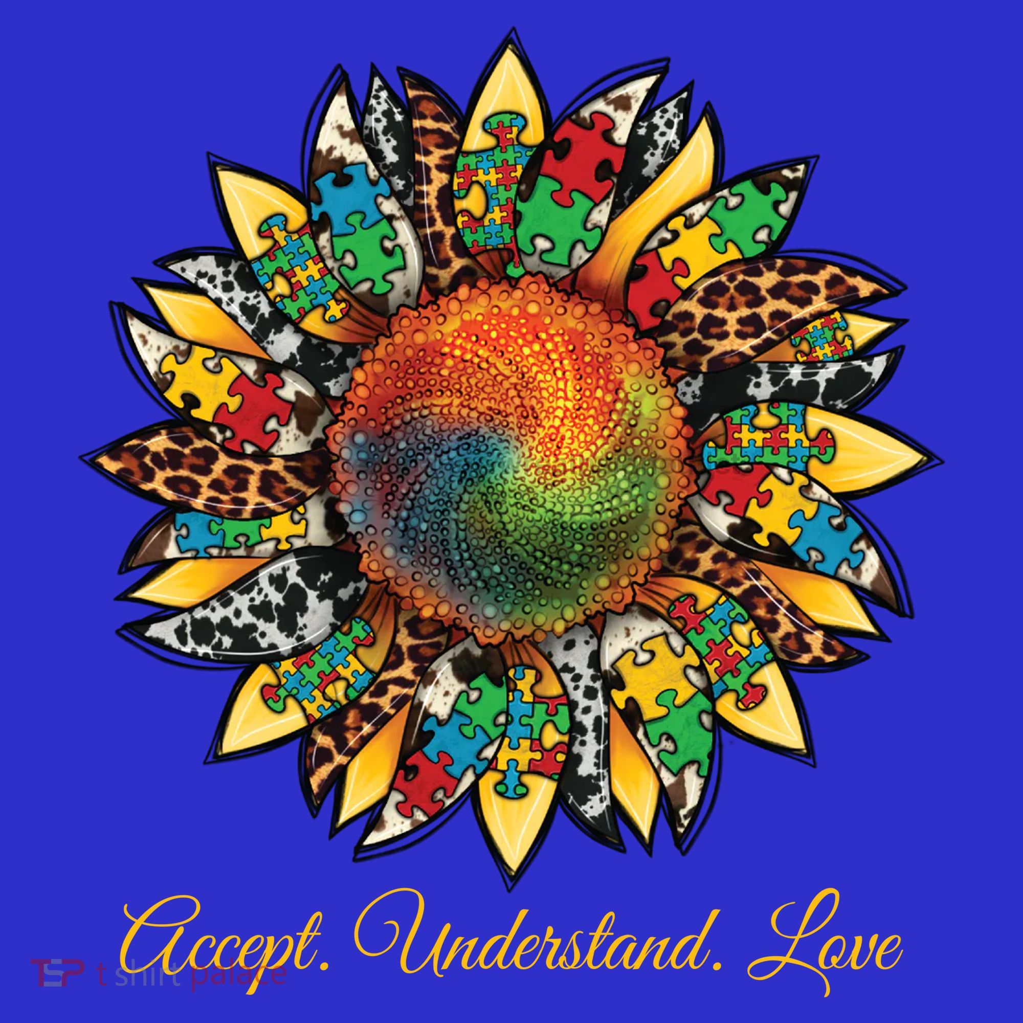 Accept Understand And Love Autism Awareness Sunflower Kids Sweatshirt