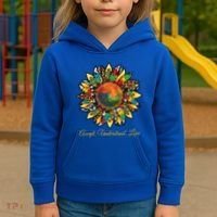 Accept Understand And Love Autism Awareness Sunflower Kids Hoodie thumb 3