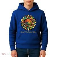 Accept Understand And Love Autism Awareness Sunflower Kids Hoodie thumb 4
