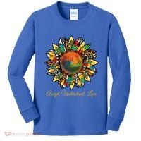 Accept Understand And Love Autism Awareness Sunflower Kids Long Sleeve Shirt thumb 0