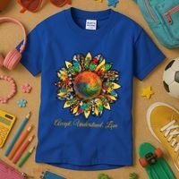 Accept Understand And Love Autism Awareness Sunflower Kids T-Shirt thumb 3