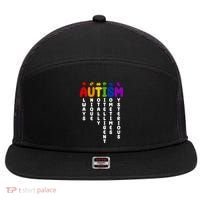 Always Unique Autism Definition Quote 7 Panel Mesh Trucker Snapback Hat thumb 0