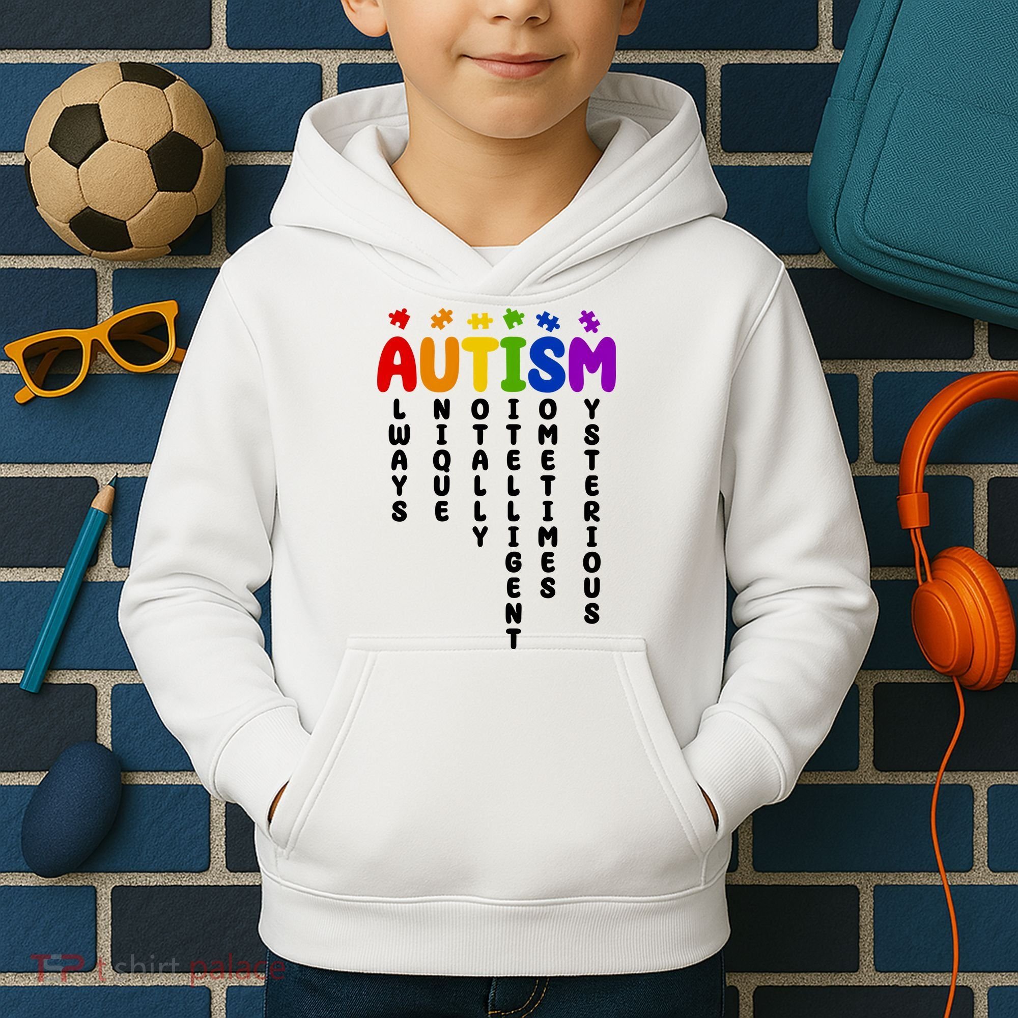 Always Unique Autism Definition Quote Kids Hoodie