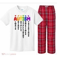 Always Unique Autism Definition Quote Kids Plaid Pajama Set thumb 0