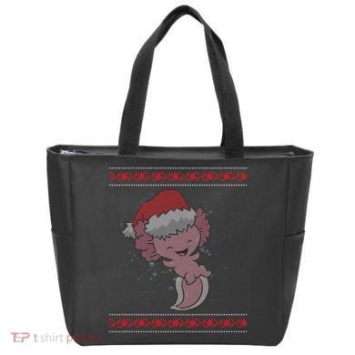 Axolotl Ugly Christmas Sweater Design Tote Bag