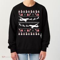 Airplanes Ugly Christmas Cute Gift Xmas Costume Women's Sweatshirt thumb 0