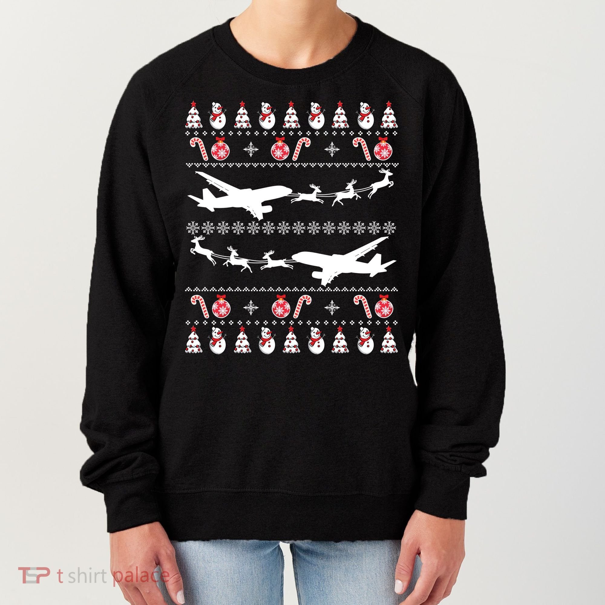 Airplanes Ugly Christmas Cute Gift Xmas Costume Women's Sweatshirt