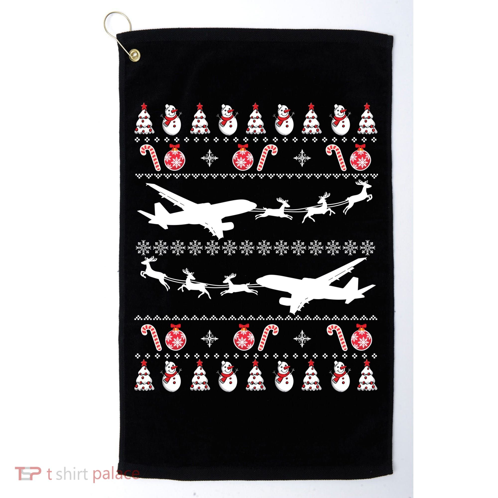 Airplanes Ugly Christmas Cute Gift Xmas Costume Golf Towel