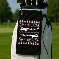 Airplanes Ugly Christmas Cute Gift Xmas Costume Golf Towel thumb 2