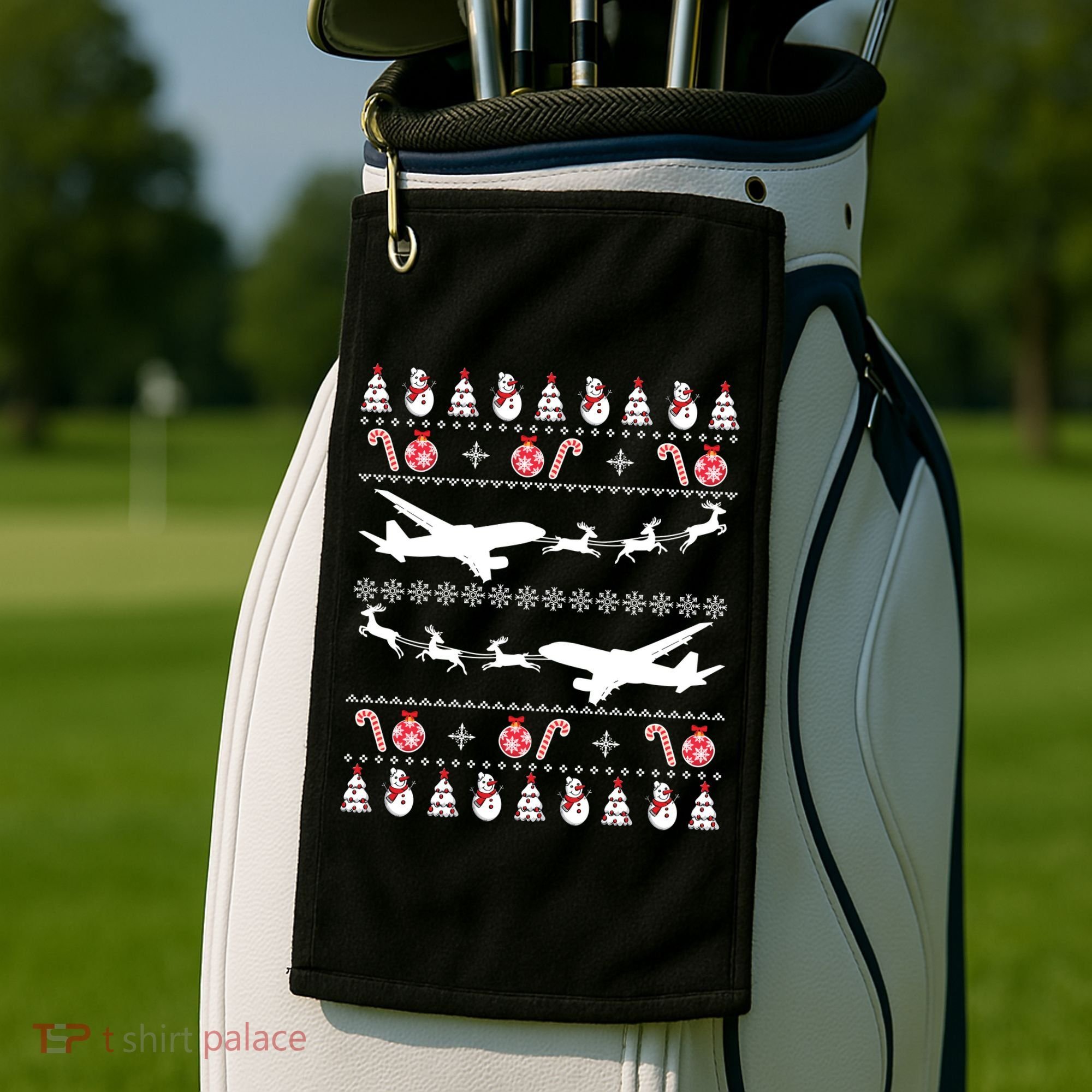 Airplanes Ugly Christmas Cute Gift Xmas Costume Golf Towel