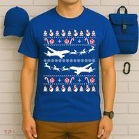 Airplanes Ugly Christmas Cute Gift Xmas Costume T-Shirt thumb 6