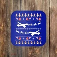 Airplanes Ugly Christmas Cute Gift Xmas Costume Coaster thumb 0