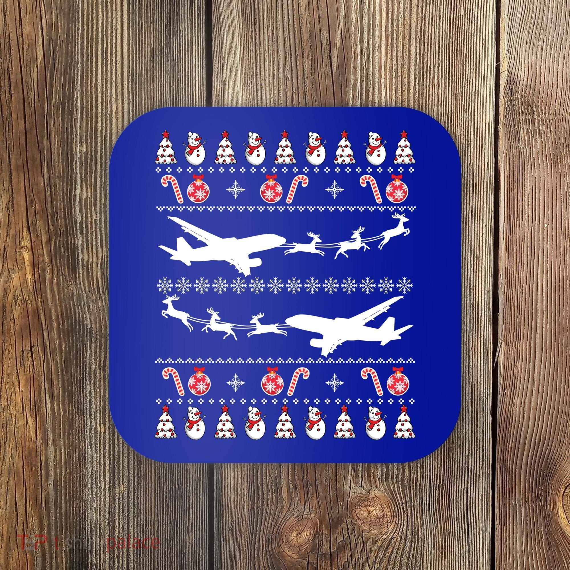 Airplanes Ugly Christmas Cute Gift Xmas Costume Coaster