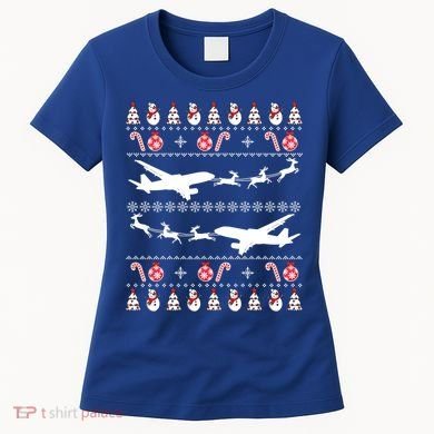 Airplanes Ugly Christmas Cute Gift Xmas Costume Women's T-Shirt