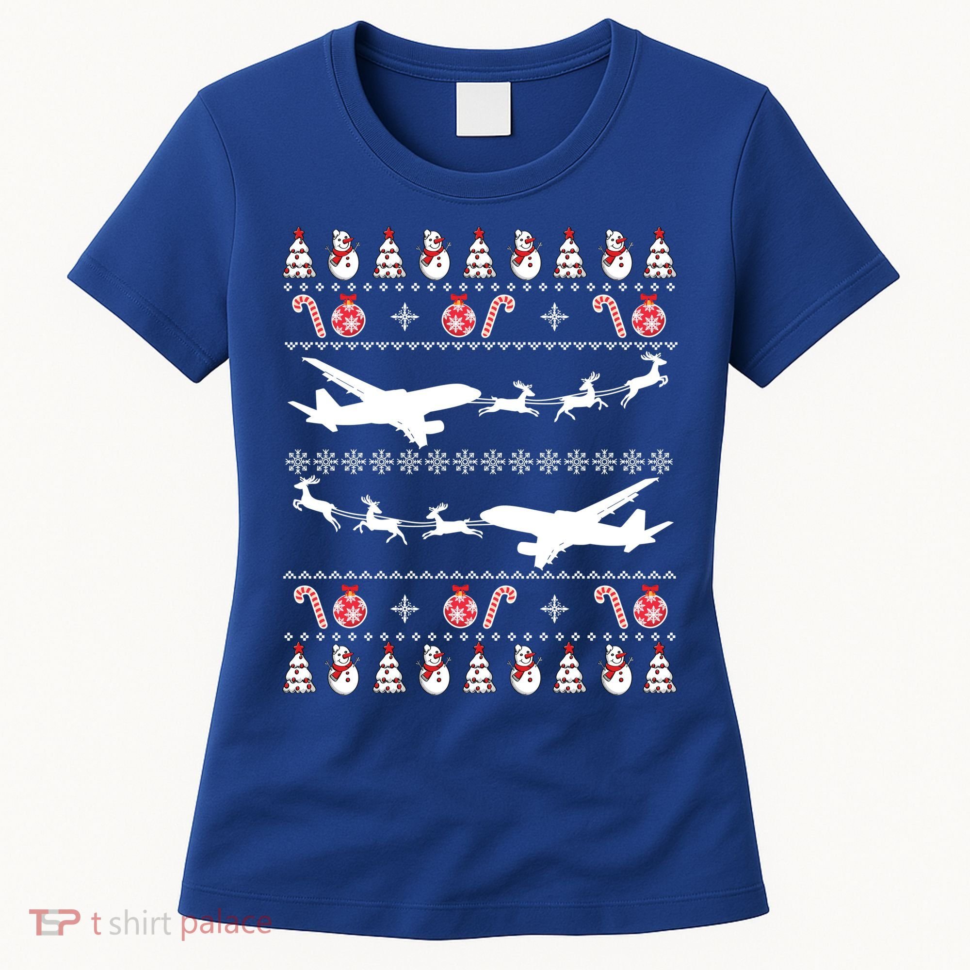 Airplanes Ugly Christmas Cute Gift Xmas Costume Women's T-Shirt