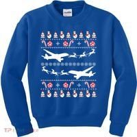 Airplanes Ugly Christmas Cute Gift Xmas Costume Kids Sweatshirt thumb 0