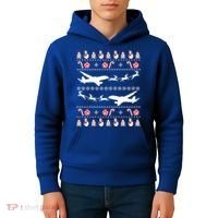 Airplanes Ugly Christmas Cute Gift Xmas Costume Kids Hoodie thumb 4