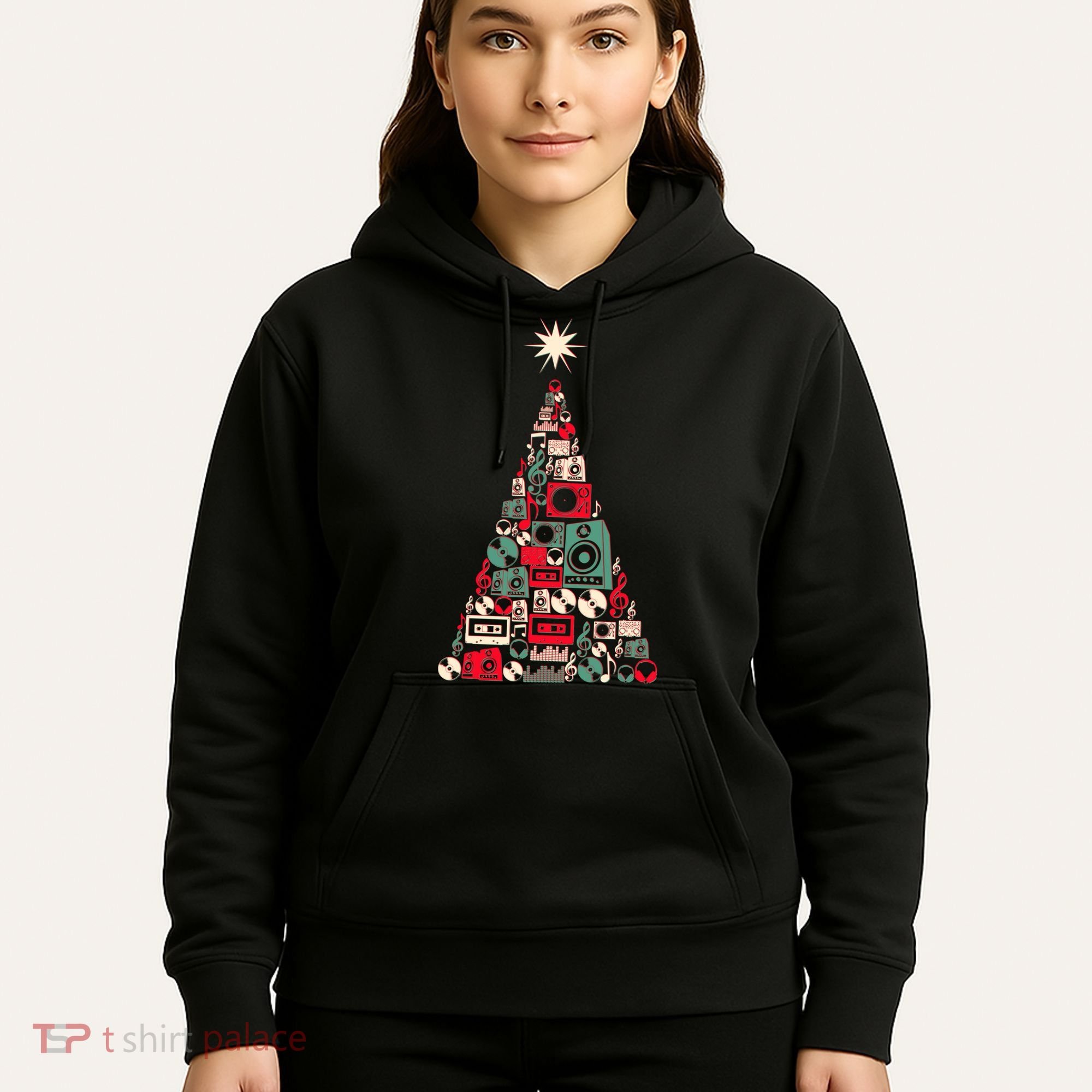 Audio Music Fan Christmas Tree Hoodie