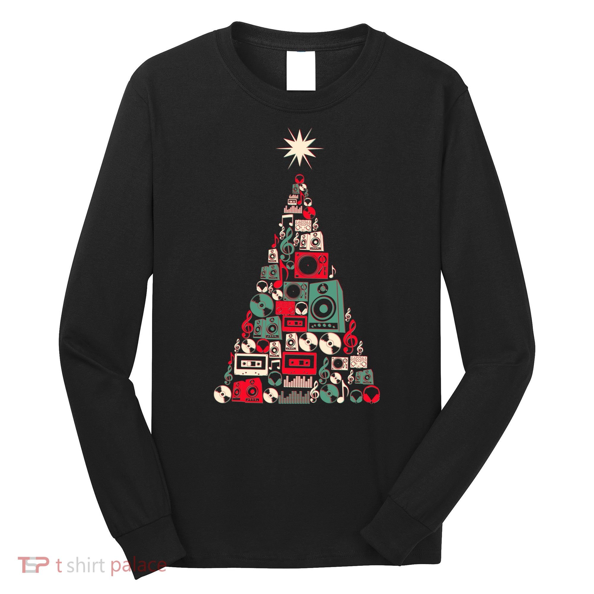 Audio Music Fan Christmas Tree Long Sleeve Shirt