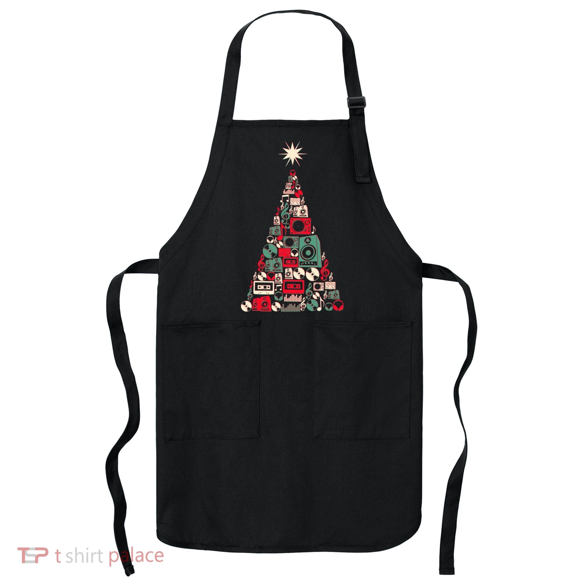 Audio Music Fan Christmas Tree Apron