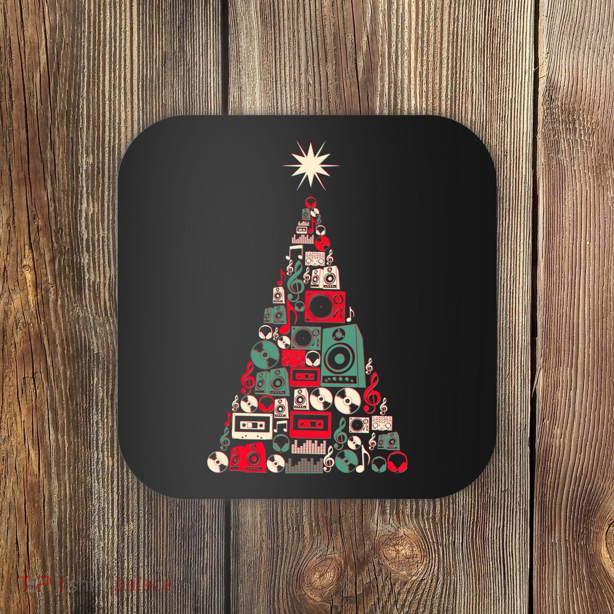 Audio Music Fan Christmas Tree Coaster