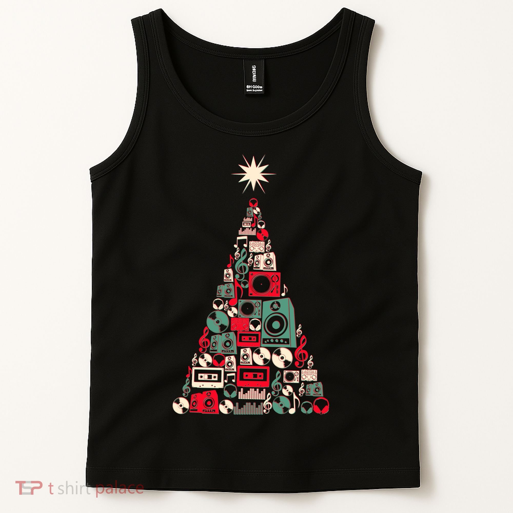 Audio Music Fan Christmas Tree Tank Top