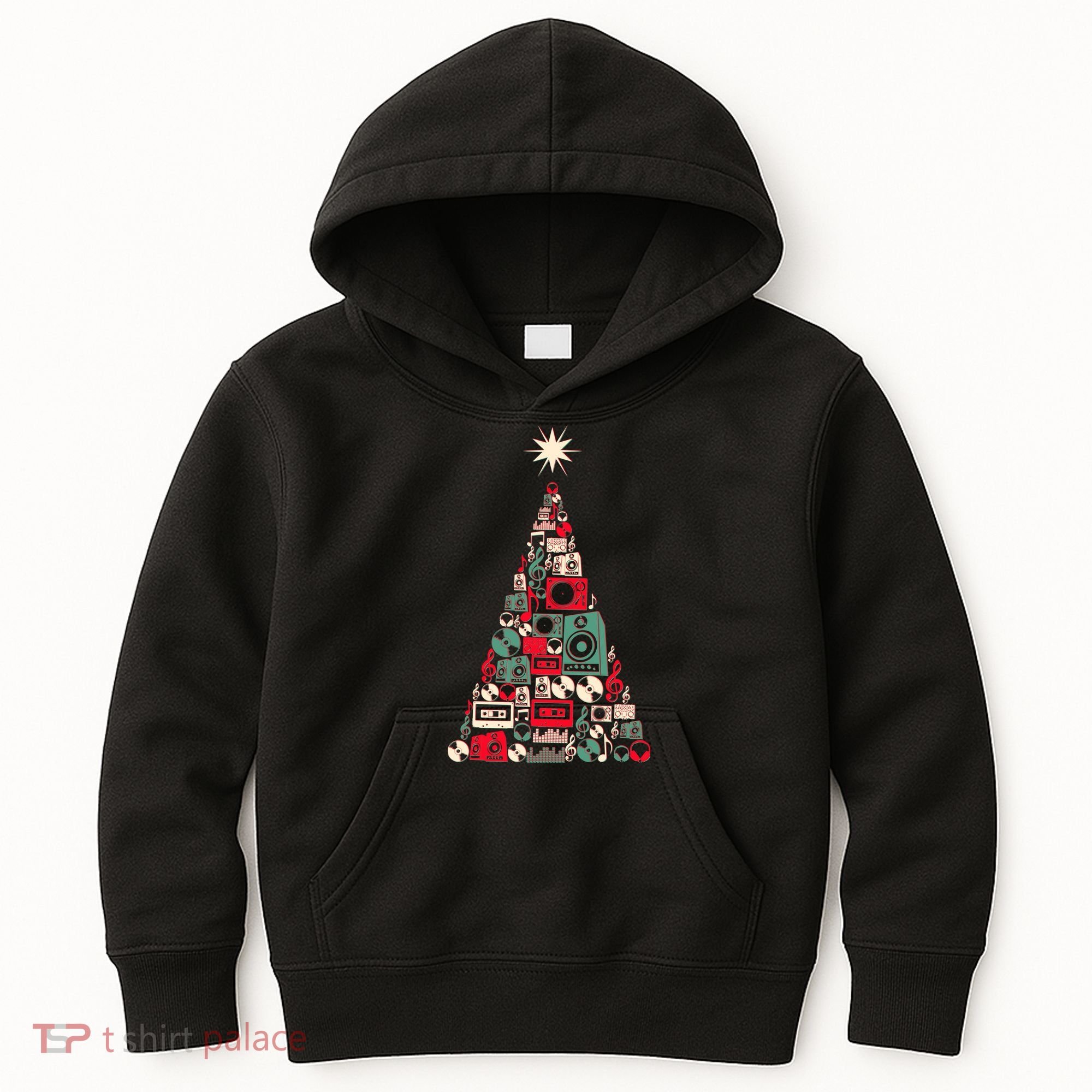 Audio Music Fan Christmas Tree Kids Hoodie