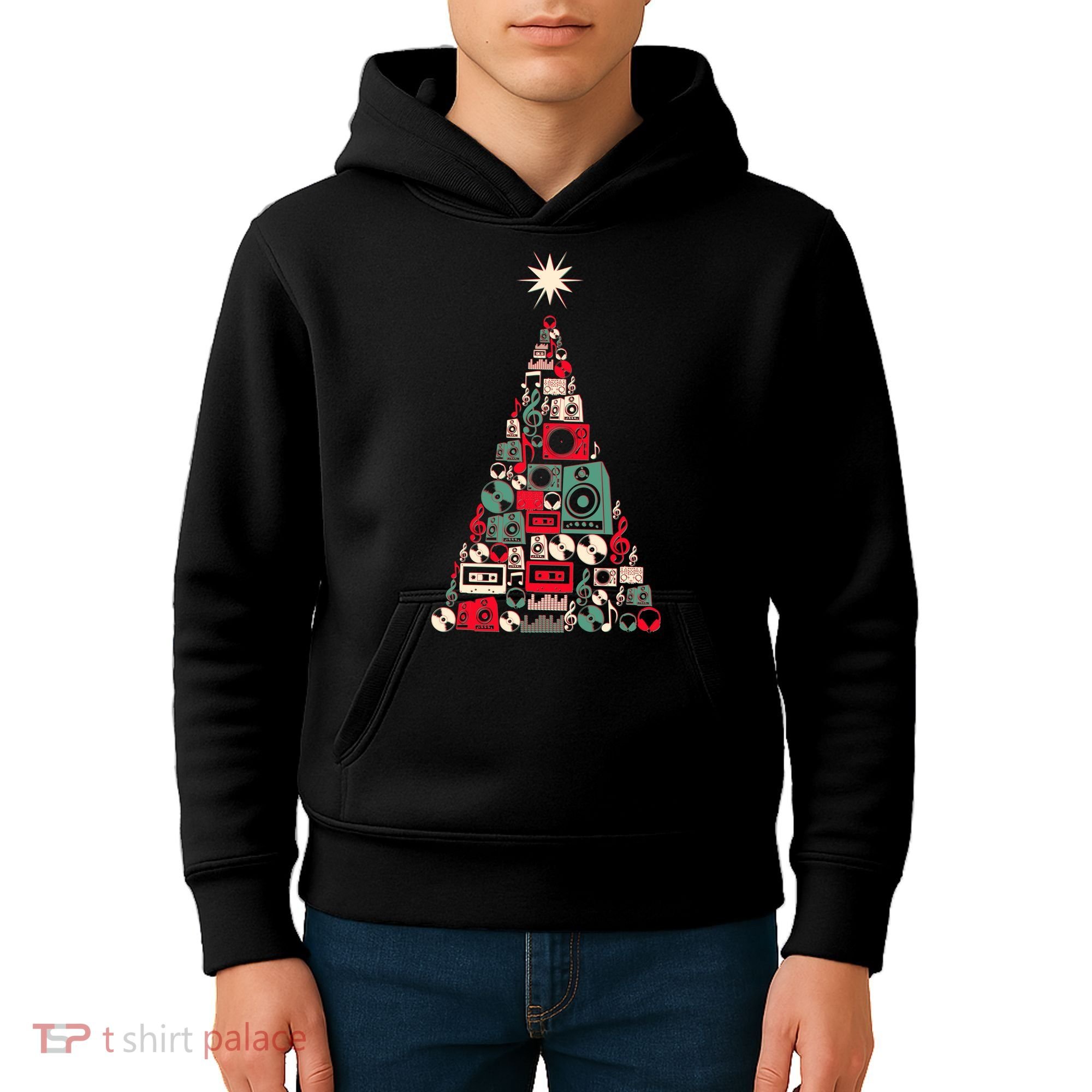 Audio Music Fan Christmas Tree Kids Hoodie