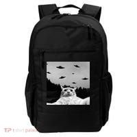 Alien UFO Funny Cat Selfie Backpack thumb 0