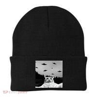 Alien UFO Funny Cat Selfie Beanie thumb 0