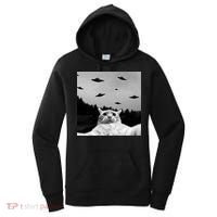Alien UFO Funny Cat Selfie Women's Hoodie thumb 0