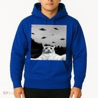 Alien UFO Funny Cat Selfie Hoodie thumb 2