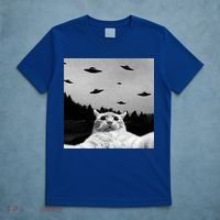 Alien UFO Funny Cat Selfie T-Shirt thumb 5