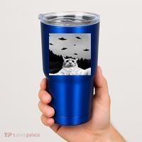 Alien UFO Funny Cat Selfie Tumbler thumb 2
