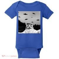 Alien UFO Funny Cat Selfie Baby Bodysuit thumb 0
