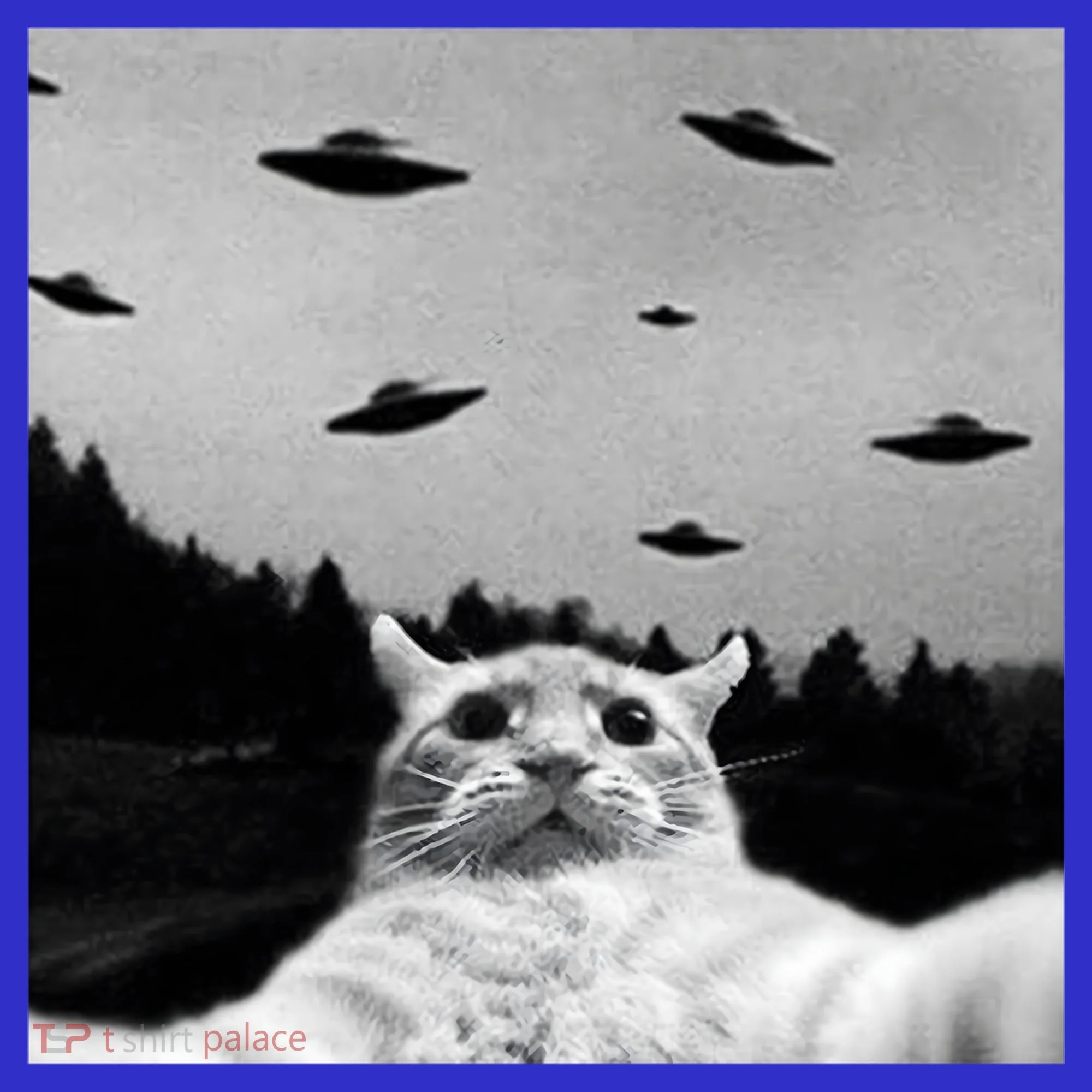 Alien UFO Funny Cat Selfie Tank Top