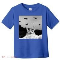 Alien UFO Funny Cat Selfie Toddler T-Shirt thumb 0