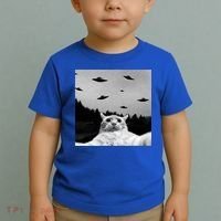 Alien UFO Funny Cat Selfie Toddler T-Shirt thumb 2
