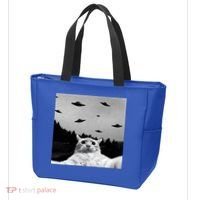 Alien UFO Funny Cat Selfie Tote Bag thumb 3