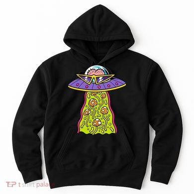 Alien UFO Funky Mushrooms Sci-Fi Fans Hoodie